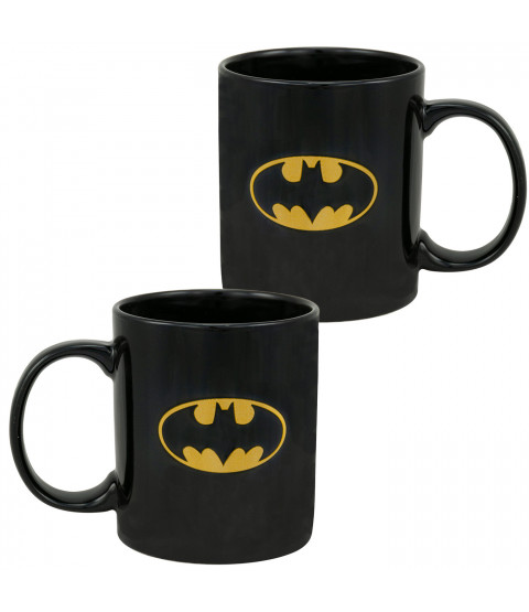DC Comics – Tasse „Batsign“, schwarz, Keramik, ca. 320 ml 