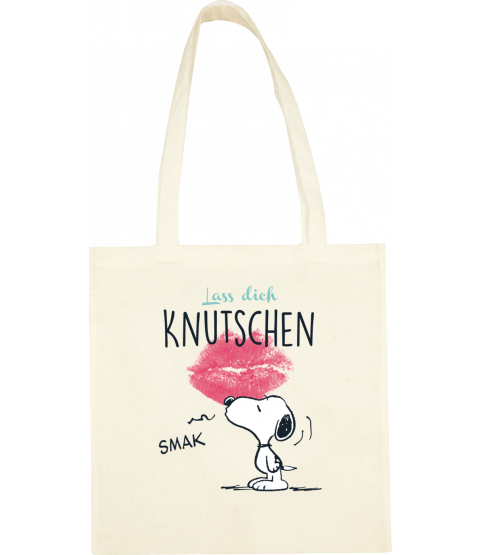 The Peanuts - Stoffbeutel "Lass dich Knutschen", 38 x 42 cm, Baumwolle