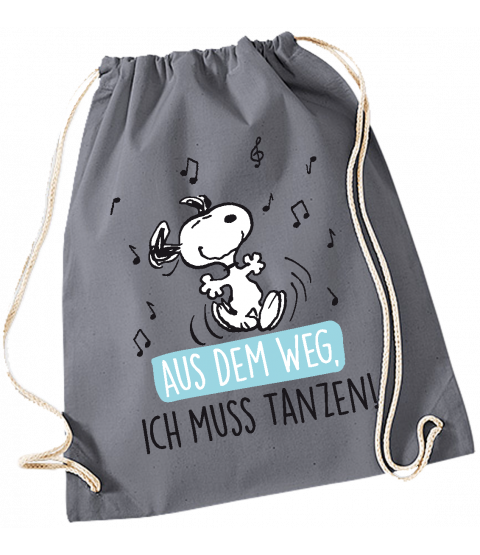 The Peanuts - Stoffrucksack "Ich muss Tanzen!", 37 x 46 cm, Baumwolle