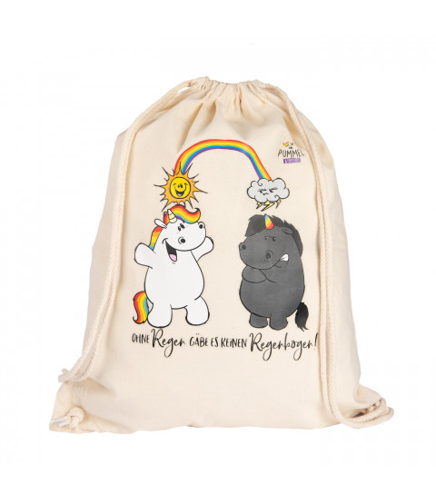 Pummel & Friends - Gym bag "Regenbogen", 37 x 46 cm, Baumwolle