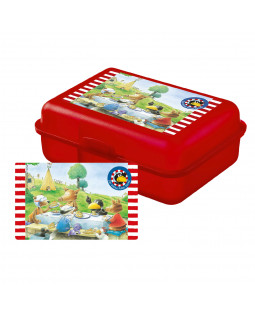 Der kleine Rabe Socke - Brotdose Lunchbox "Picknick" aus Polypropylen, 17,5 x 12,8 x 6,9 cm