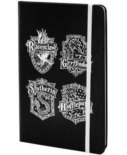 Harry Potter Notizbuch Hardcover "Häuser schwarz/weiß", DIN A5