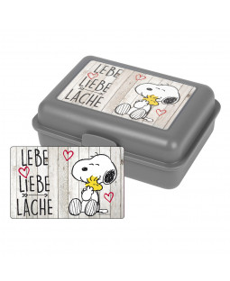 The Peanuts - Brotdose - Lunchbox  "Lebe, Liebe, Lache", Polypropylene, 17,5x12,8x6,9cm