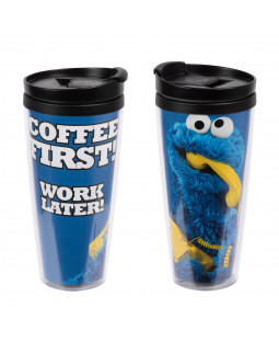 Sesamstraße - Mug To Go "Coffee first! Work later!", 250 ml