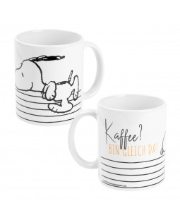 The Peanuts - Tasse "Kaffe? Bin gleich da!", 320 ml, Keramik