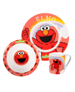 Sesam Straße Breakfast Set " Elmo", Porzellan, 3 teilig 