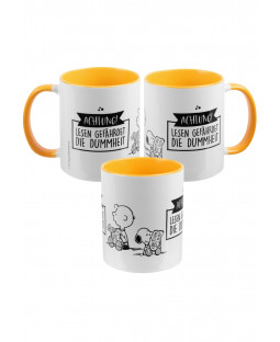 The Peanuts - Tasse "Lesen gefährdet - inner yellow", 320 ml, Keramik