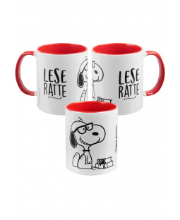 The Peanuts - Tasse " Lesseratte - inner red", 320 ml, Keramik 