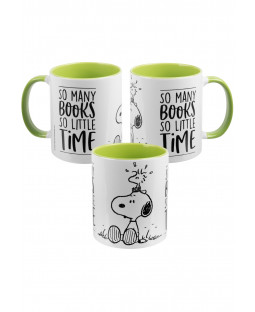 The Peanuts - Tasse " so many books- inner lightgreen", 320 ml, Keramik 