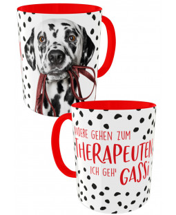 Tasse " Hund - Gassi", 320 ml, Porzellan