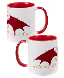 House of Dragons Tasse "red Dragon inner red", 320 ml, Porzellan