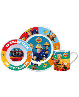 Fireman Sam - Frühstücksset "Rescue team", 3 tlg. 