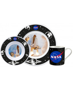 NASA - Breakfast Set "Rocket", 3 tlg., Porzellan